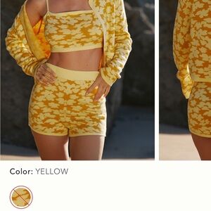 Yellow Floral Knit Women’s three piece set